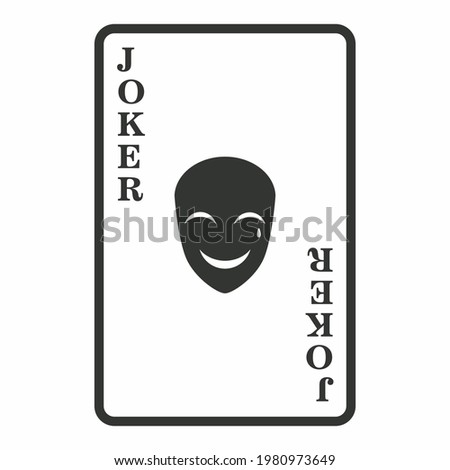 joker poker card for your icon or project. flat vector