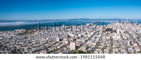 Aerial Panoramic View of San Francisco City, California