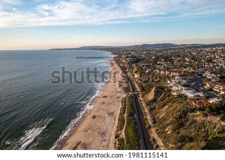 Aerial View of North San Clemente and Pier, California Shoreline