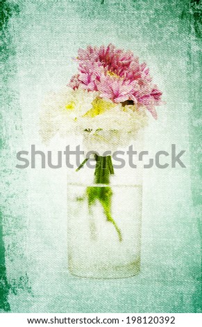 Bouquet of Flowers in a Glass for canvas background