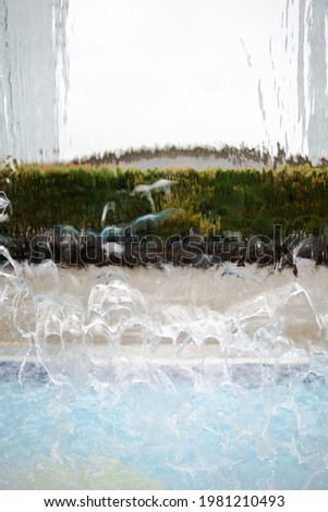 Water wall translucent, blurred background