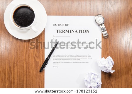 notice of termination Royalty-Free Stock Photo #198123152