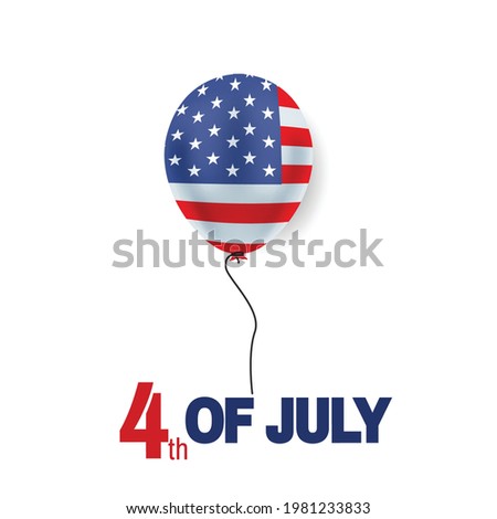 Happy 4th of July USA Independence Day greeting card, American Independence Day vector illustration  and hand lettering text design. Vector illustration.
