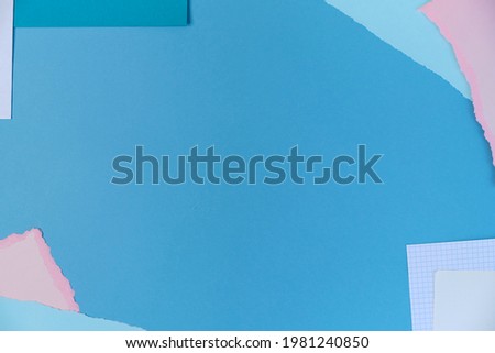 greeting card mockup. different paper textures with torn and smooth edges. place for text. flat lay background