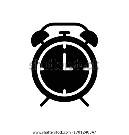 Clock icon solid style vector