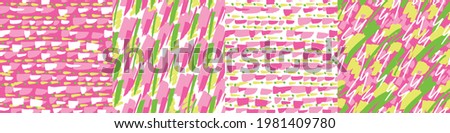 Active dynamic brush stroke pattern set for background, fabric, textile, wrap, surface, web and print design. Textile vector tile rapport