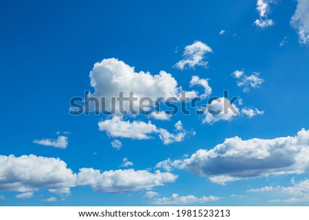 blue sky with white clouds in Mauritius.