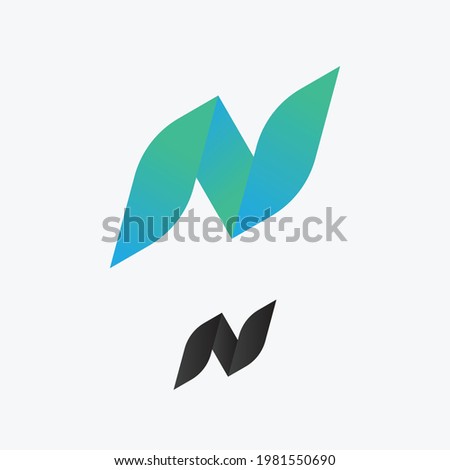 Letter N Gradient color vector design illustration