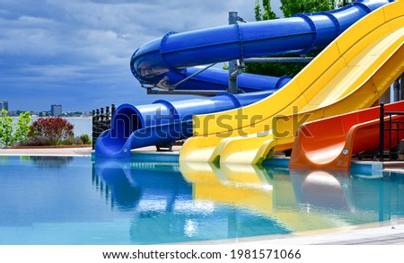  Empty Water park for kids in a luxury hotel   near the sea  Royalty-Free Stock Photo #1981571066
