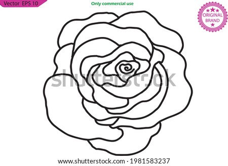 Rose flower isolated on a transparent background. Rose silhouettes vector illustration. Black and red buds and stems of roses stencils. EPS-SVG file