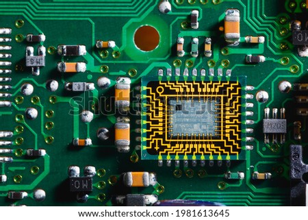 photonic integrated circuit with microarchitecture details Royalty-Free Stock Photo #1981613645