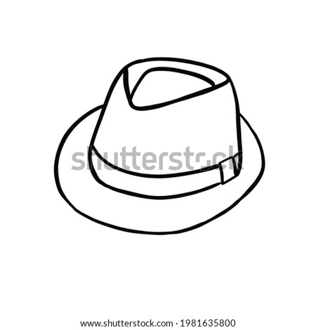 Sketch illustration of a man's hat on a white background
