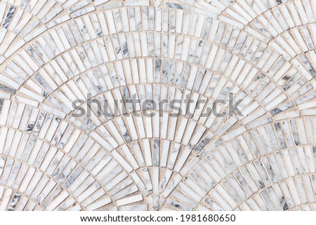 White marble mosaic floor tile pattern and background seamless