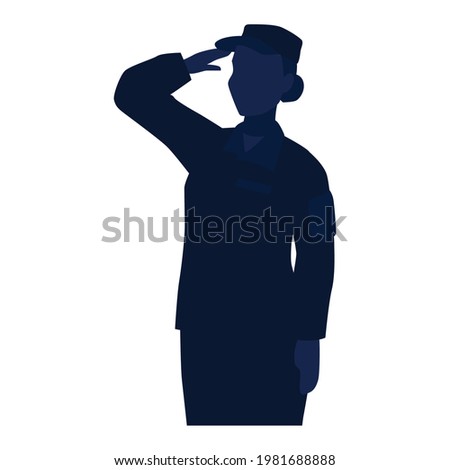 Silhouette of a US army woman