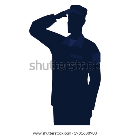 Silhouette of a US army man