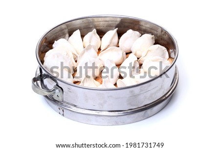 Dumplings in a white background stock photo