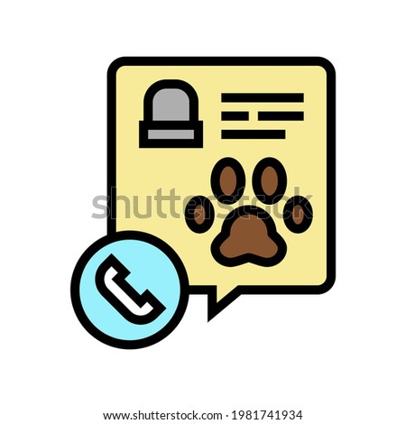calling pet funeral service color icon vector. calling pet funeral service sign. isolated symbol illustration