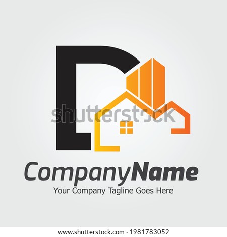 Letter D vector logo template, Colorful Letter D logo, Real Estate, Building and Construction Logo Design Template Vector Icon