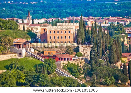 Verona. Castel San Pietro on picturesque green hill in historic city of Verona view, Veneto region of Italy
 Royalty-Free Stock Photo #1981831985