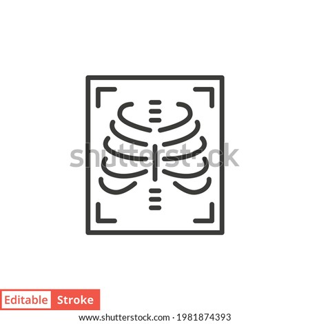 X-ray line icon. Simple outline style. Radiology, chest, scan, medical, skeleton, bone, technology, medical concept. Vector illustration isolated on white background. Thin line. Editable stroke EPS 10 Royalty-Free Stock Photo #1981874393