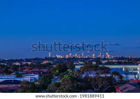 night views of Sydney City at sunset NSW Australia
