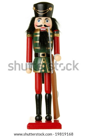 Soldier nutcracker isolated on white