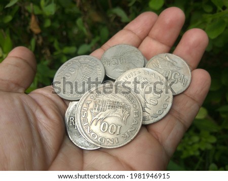 Indonesia classic old coin money on hand