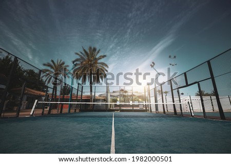 an outdoor paddle tennis court Royalty-Free Stock Photo #1982000501