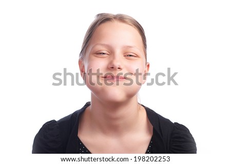 Teen girl making funny faces