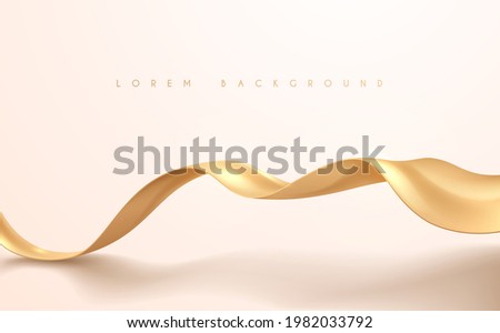 Golden ribbon on white background Royalty-Free Stock Photo #1982033792