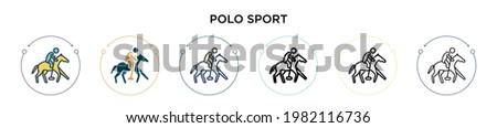 Polo sport icon in filled, thin line, outline and stroke style. Vector illustration of two colored and black polo sport vector icons designs can be used for mobile, ui, web