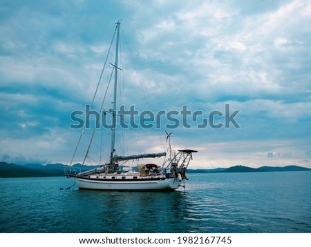 beautiful sailboat and blue sky 