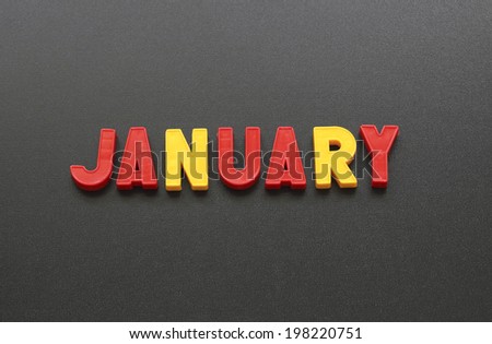 January word on the blackboard
