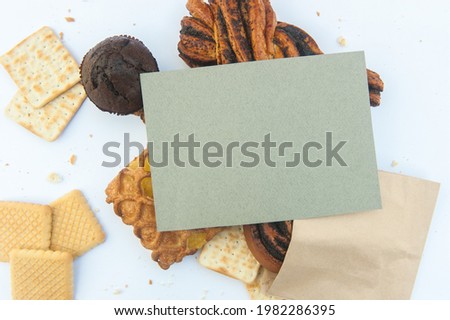 Assorted pasrties goods template with empty paper list