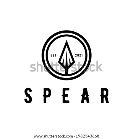 spear or arrow head in the circle shape logo design Royalty-Free Stock Photo #1982343668