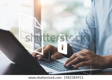 Cyber security internet and networking concept. information security and encryption, secure access to user's personal information, secure Internet access, cybersecurity. Royalty-Free Stock Photo #1982384951