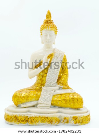Lord Buddha sitting on white background