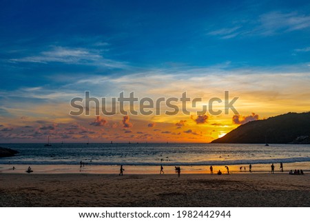 Colorful sunset on the beach