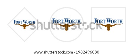 fort worth flag icon set isolated on white background