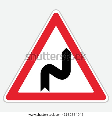 Turkey Traffic Sign: Dangerous Permanent Curves to the Right (T-2a)
