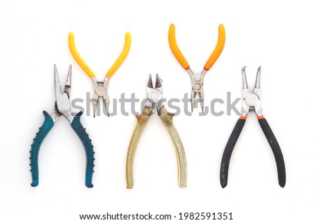 set of pliers isolated on white background