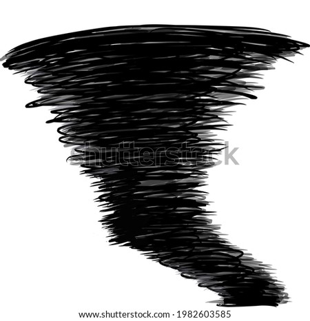 Set of Black Tornado. Rotating Twister. Vector Illustration.