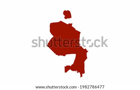 red silhouette of a map of the city of Novosibirsk in Russia