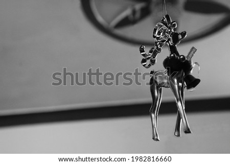 black and white Christmas deer