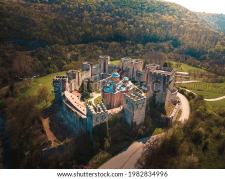 Amazing Manasija monastery in Serbia Royalty-Free Stock Photo #1982834996