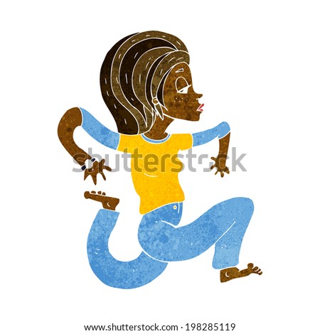 cartoon woman running