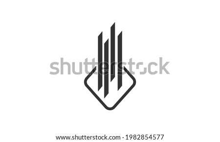 Illustration of graphic abstract real estate or house simple logo design black white color