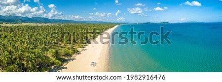 Discover the beauty of San Vicente, an underrated Palawan destination that is home to the longest beach in the Philippines.  Royalty-Free Stock Photo #1982916476