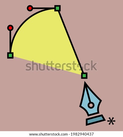 Bezier Curve With Pen Tool Vector Illustration