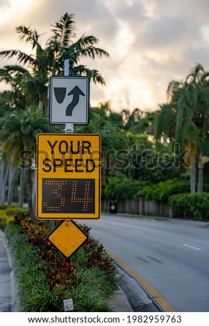Photo of a speed limit radar sign